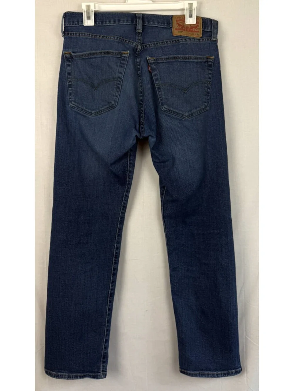 Levis 501 Jeans Mens 31x30 Blue Denim Button Fly Straight Leg Stretch Casual